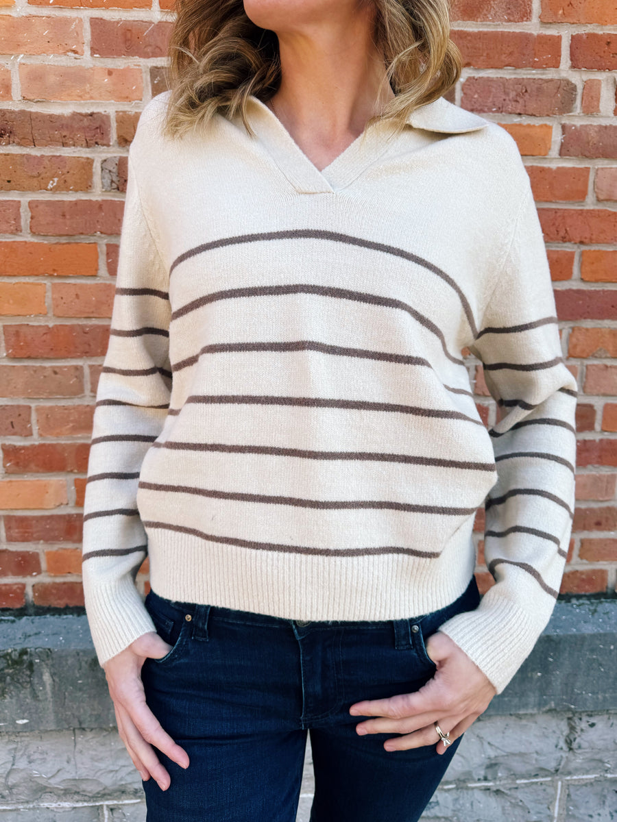 Penny Striped Polo Sweater
