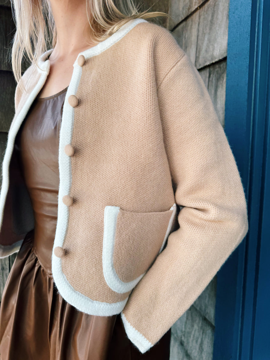 Contrast Trim Cardigan