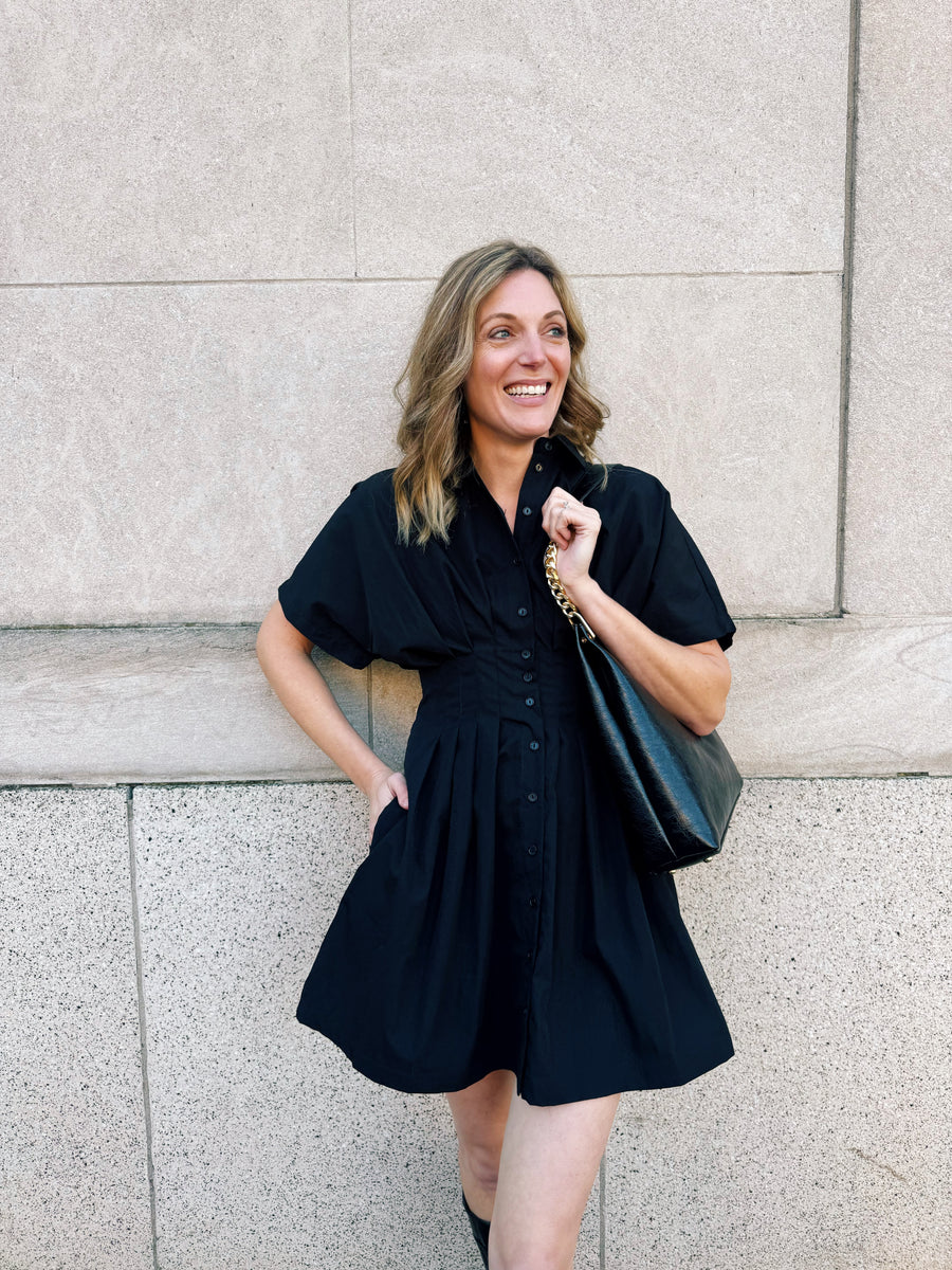 Pintuck Shirt Dress