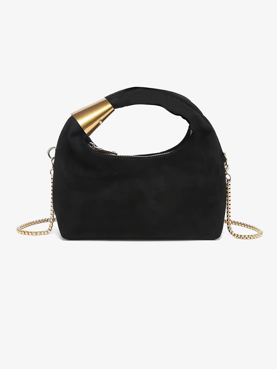 London Soft Suede Top Handle Crossbody Bag