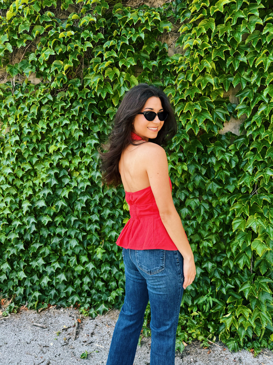 Scalloped Halter Top