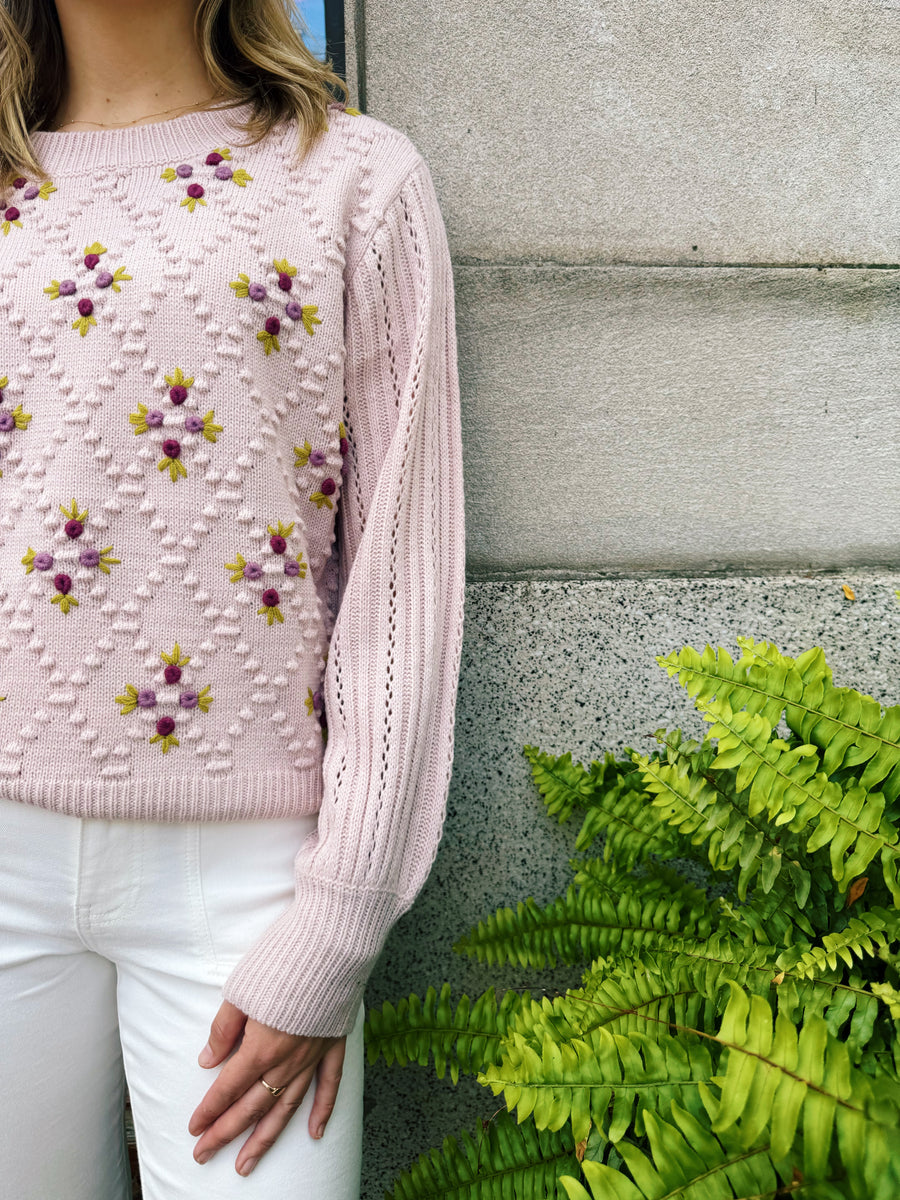 Floral Puff Sleeve Sweater
