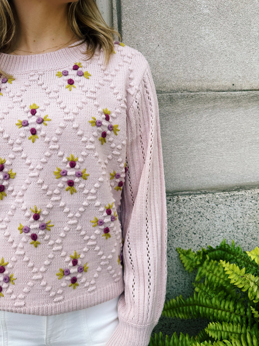 Floral Puff Sleeve Sweater