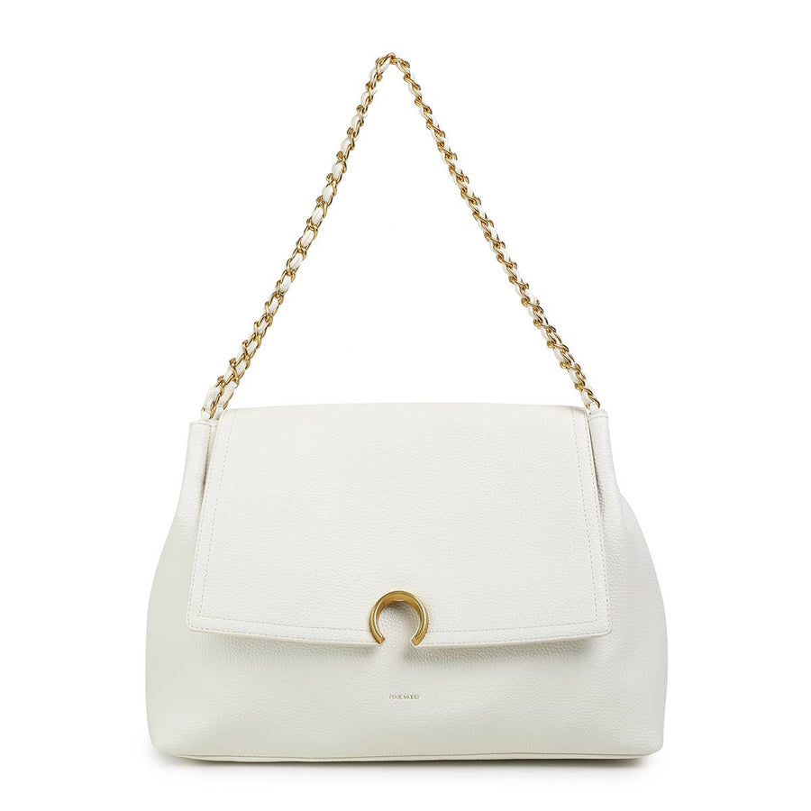 Ruth - Recycled Vegan Shoulder Bag  - Coconut Cream Pebbled