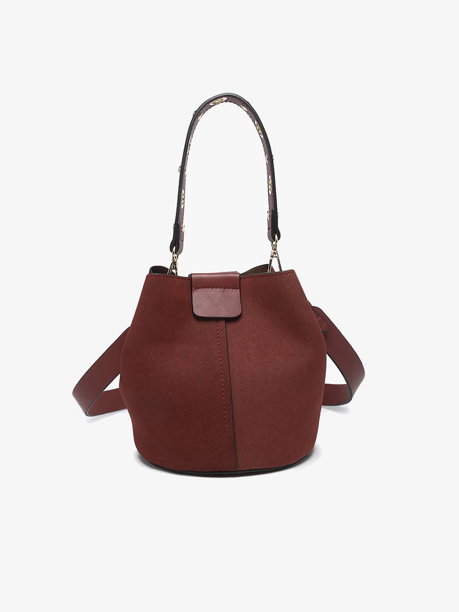 Farrah Suede Bucket Bag w/ Top Handle & Inner Bag