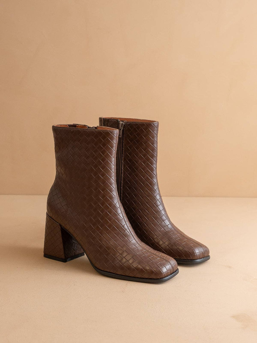 The Demi Coffee Block Heel Ankle Boot