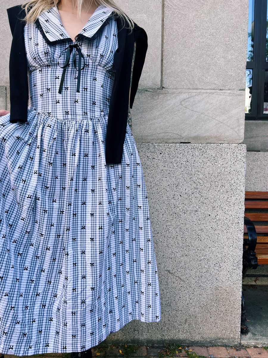 Arbor Checkered Midi Dress