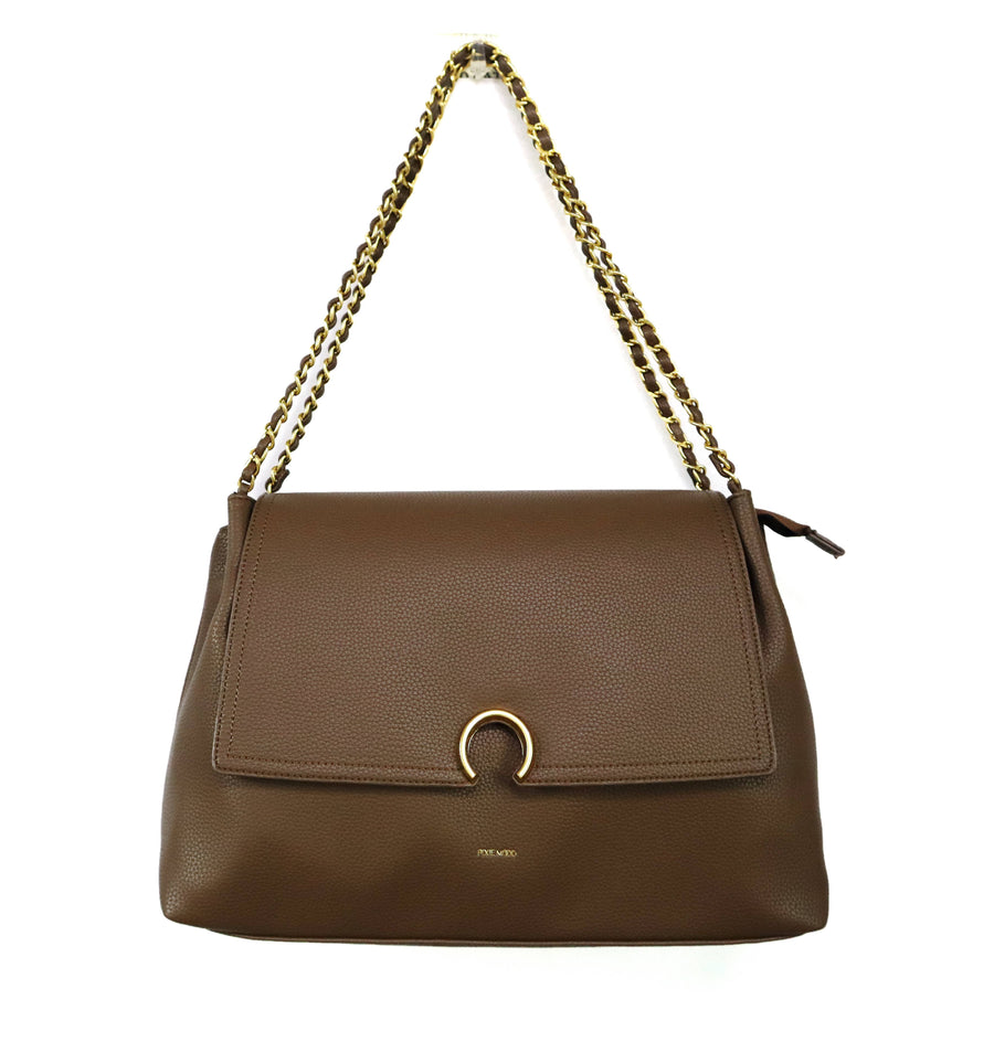 Ruth - Recycled Vegan Shoulder Bag - Espresso Pebbled