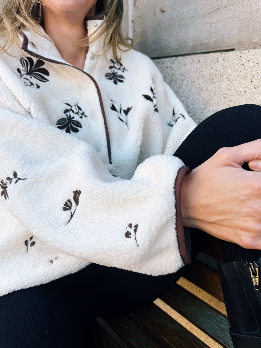 Floral Half-Snap Pullover