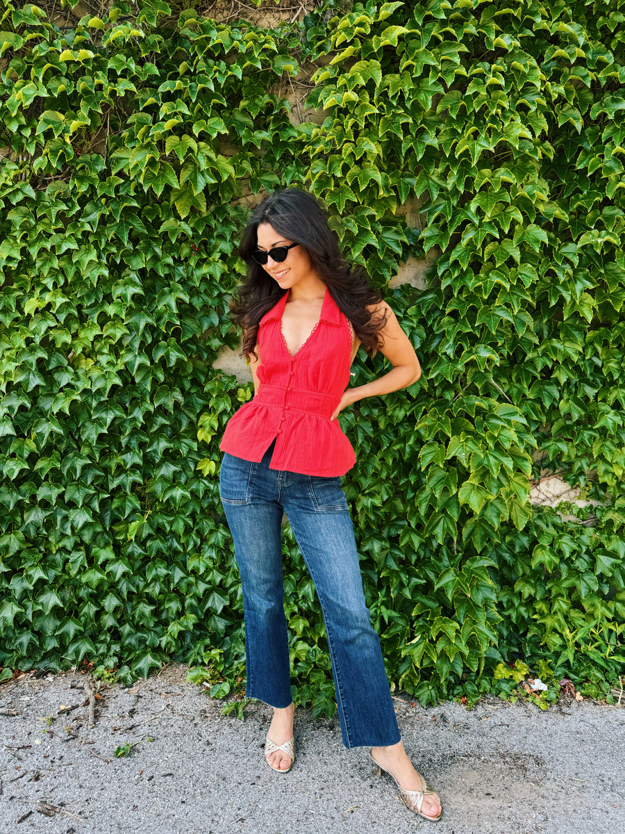 Scalloped Halter Top