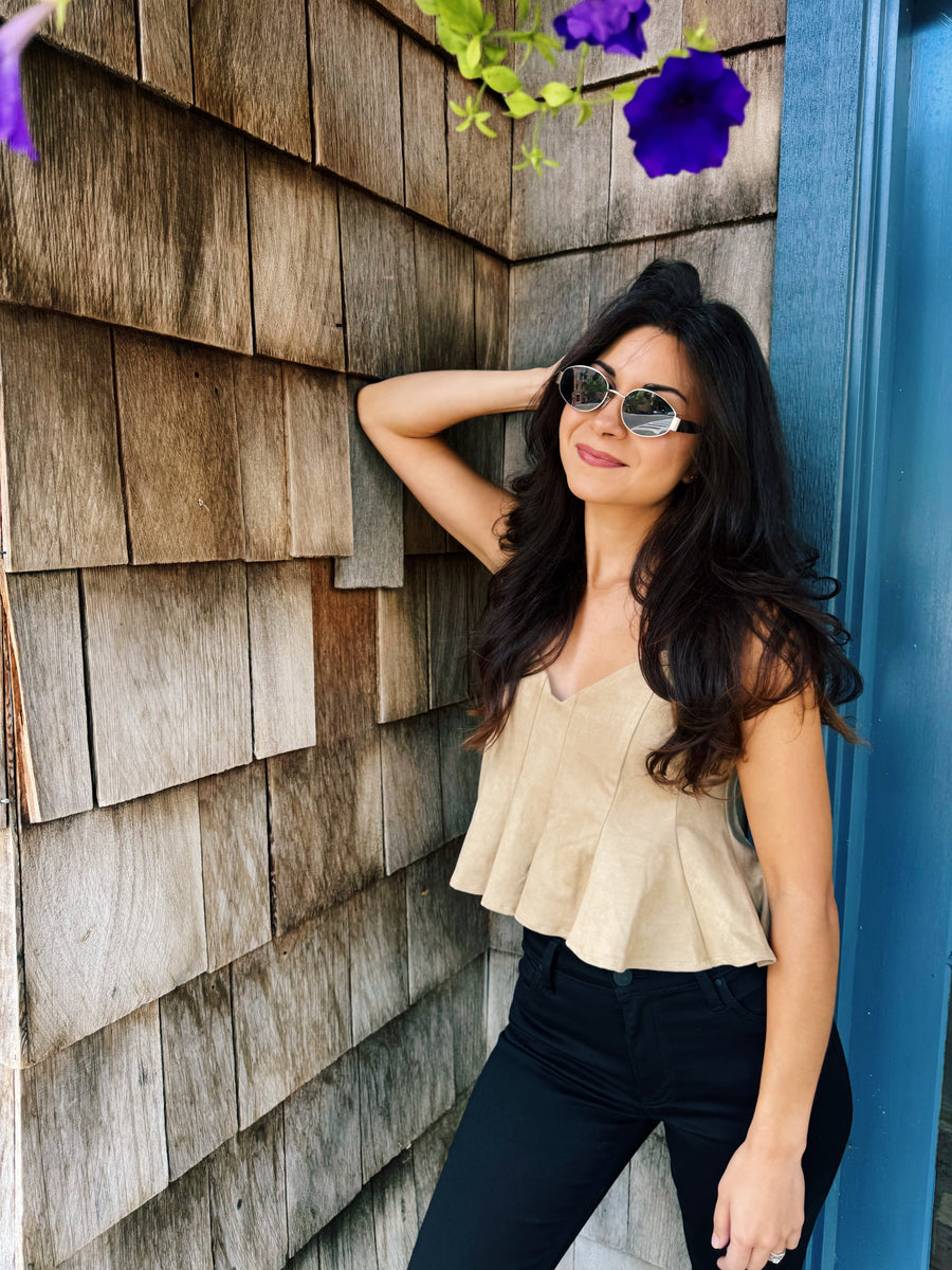 Suede Peplum Tank