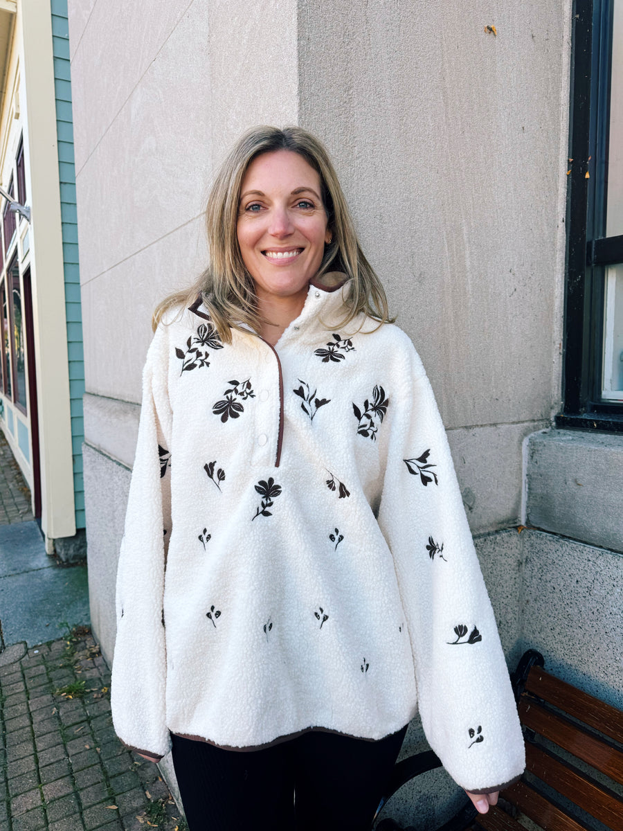 Floral Half-Snap Pullover