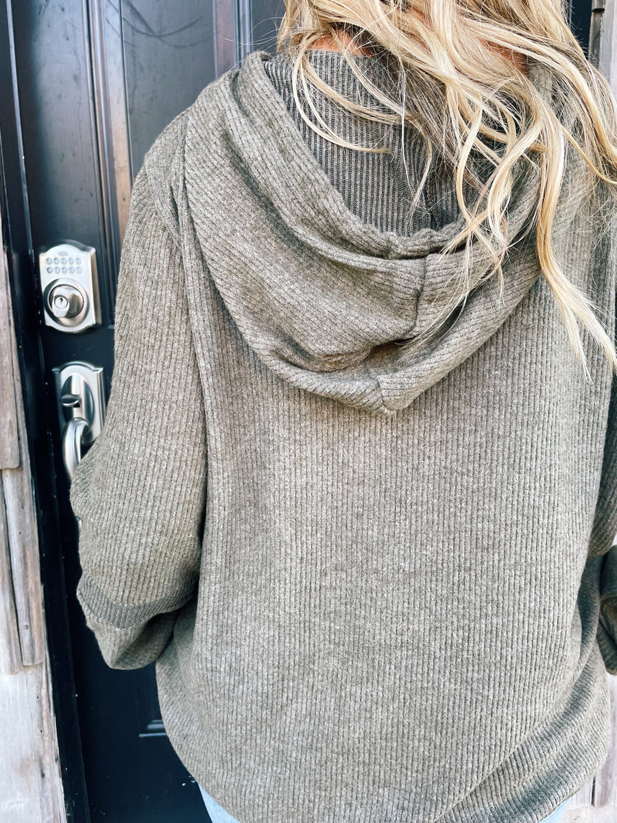 Ribbed Thermal Hoodie
