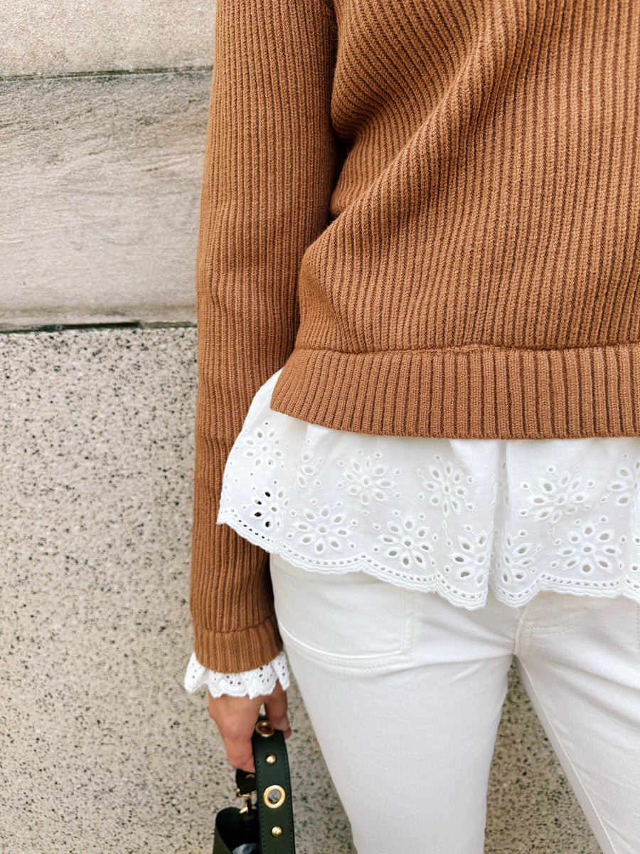 Lia Lace Trim Sweater