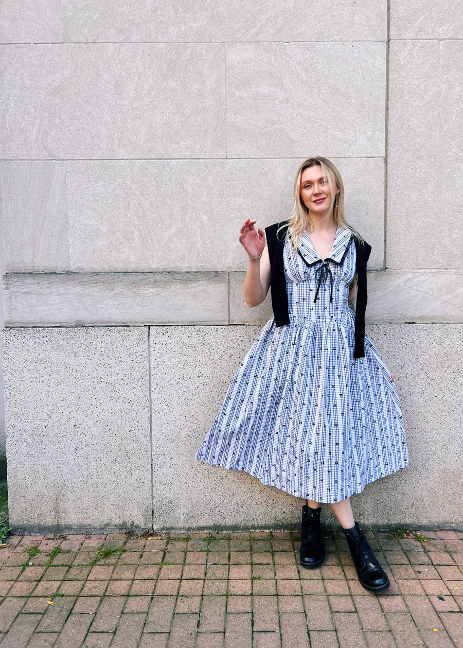 Arbor Checkered Midi Dress