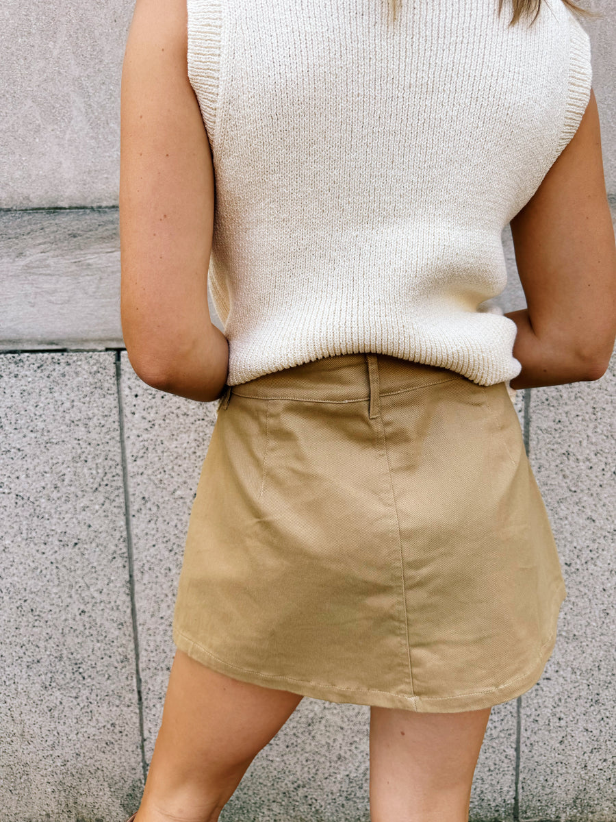 Twill Khaki Skort