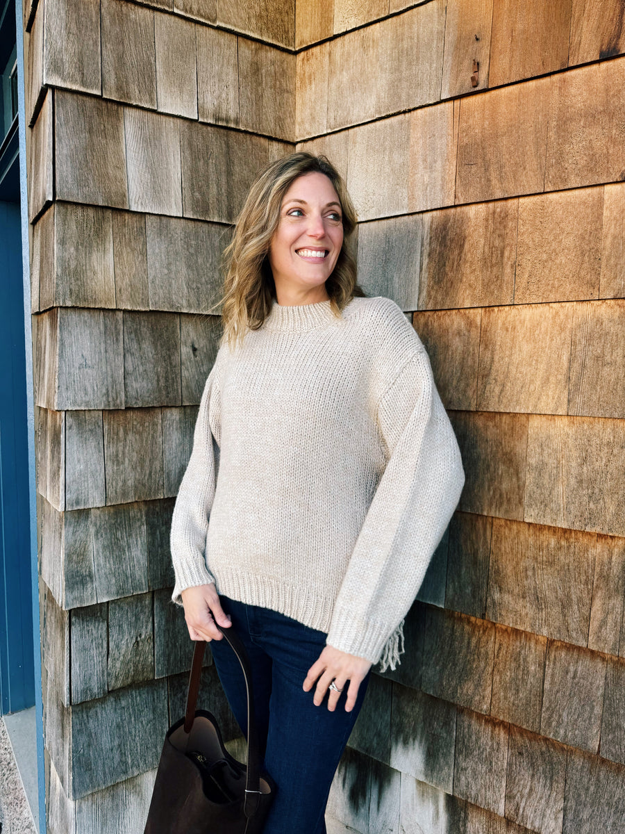 Fringe On The Side Sweater Top