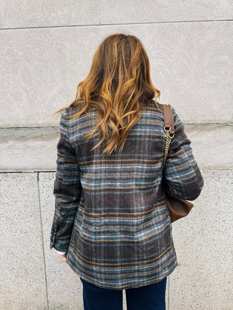 Plaid Long Line Coat