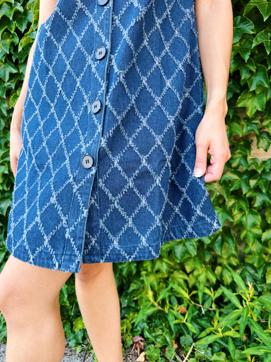 Textured Denim Mini Dress