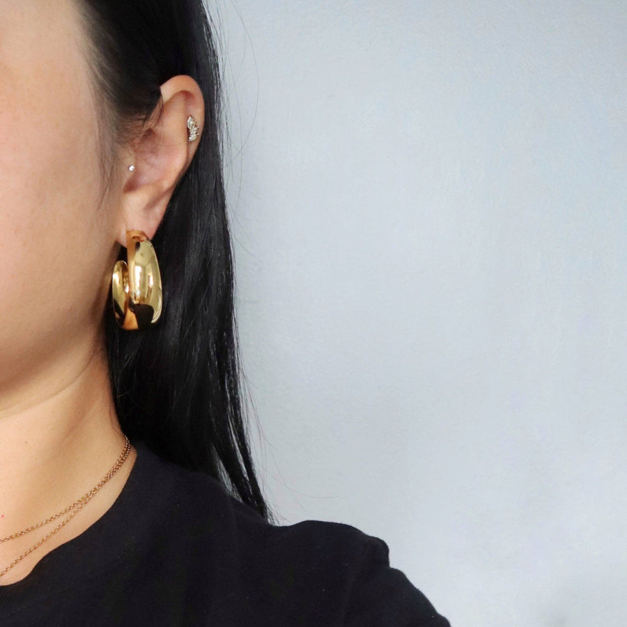 Gabi Hoops | Large Chunky Mirror Hoops
