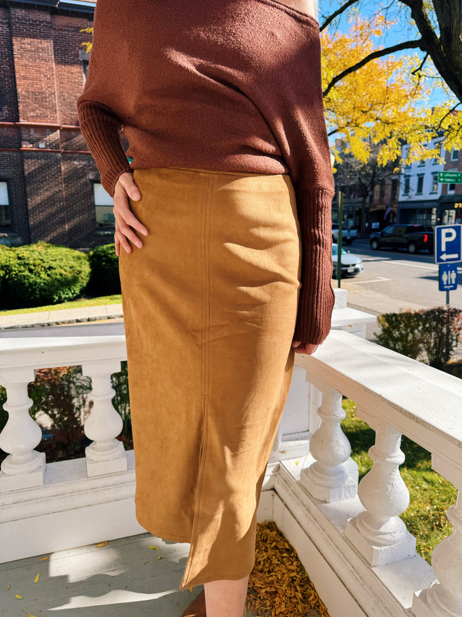 Blake Suede Midi Skirt
