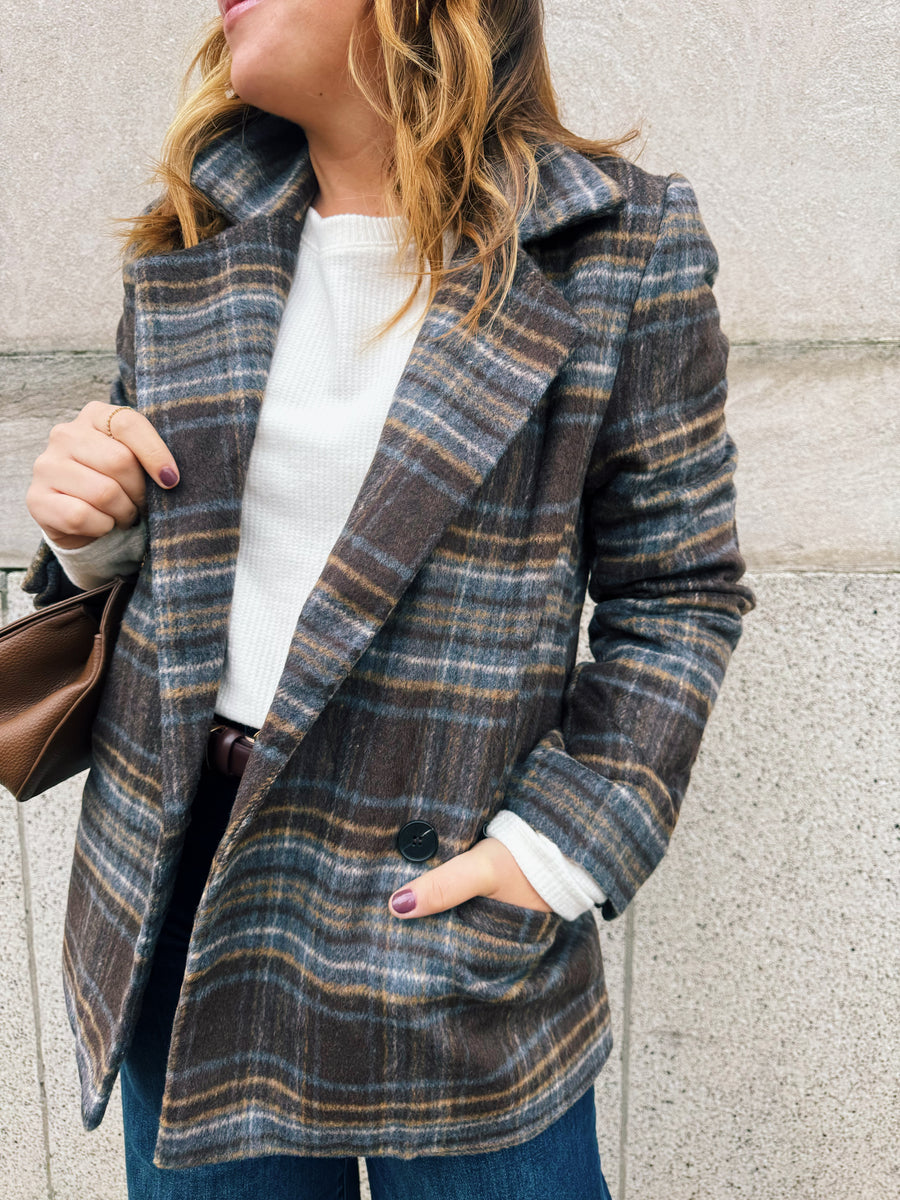 Plaid Long Line Coat