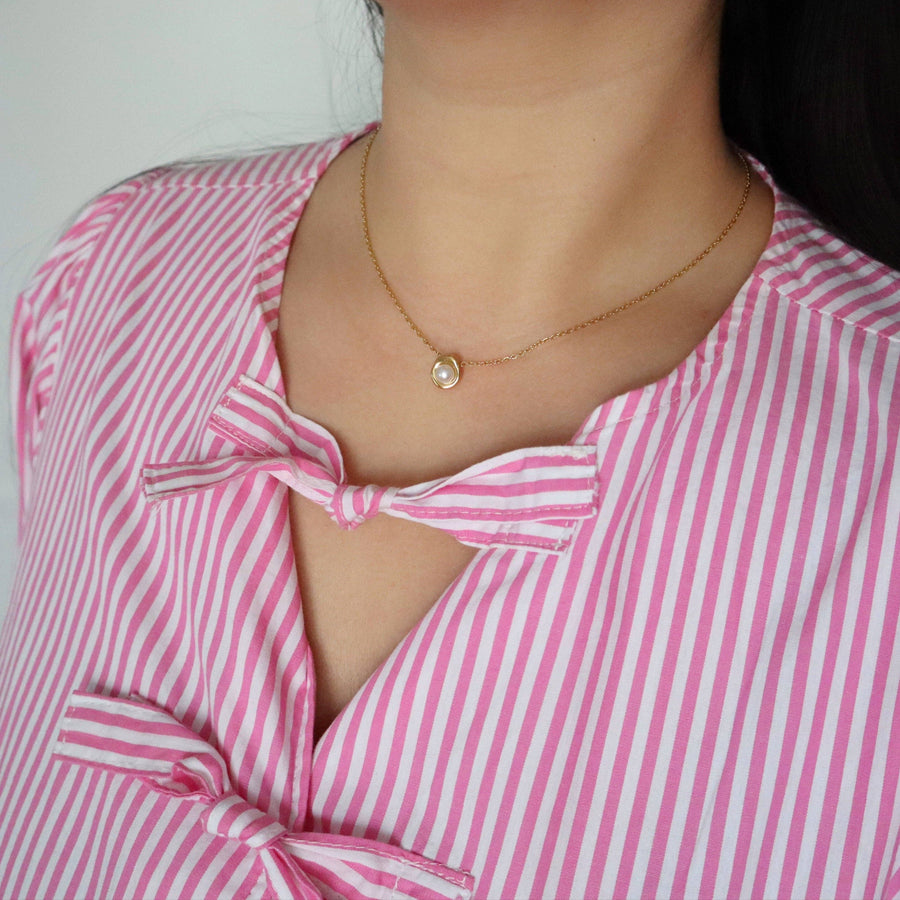 Margaret Pearl Necklace | Dainty Everyday Gold Necklace