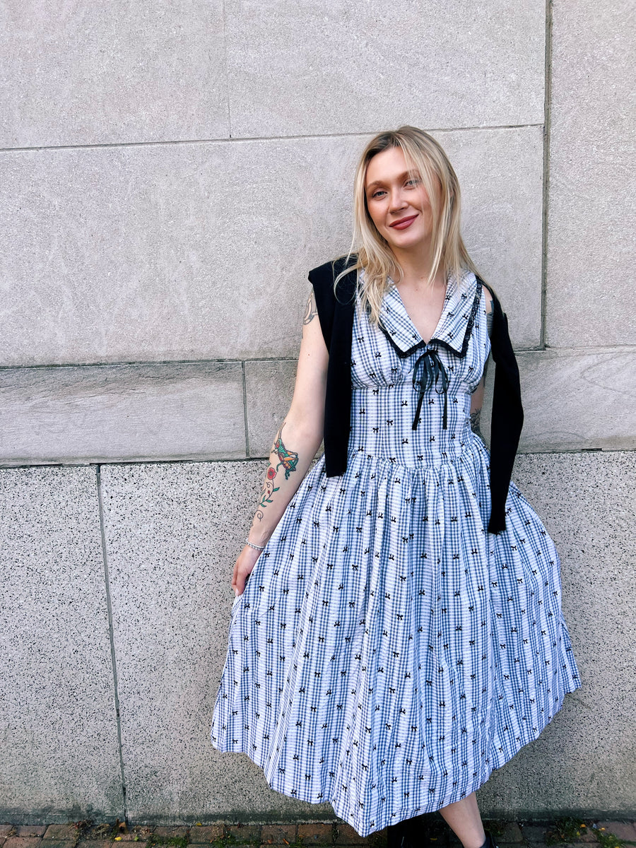 Arbor Checkered Midi Dress