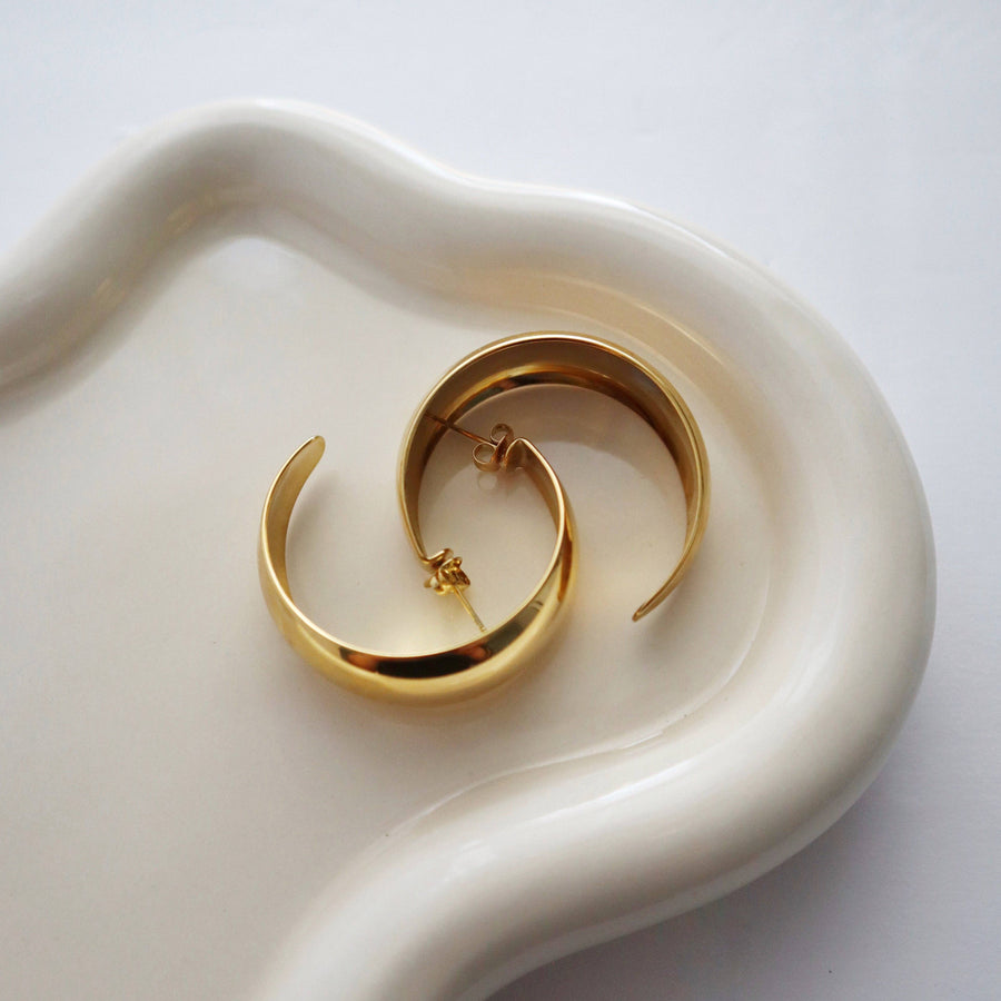 Gabi Hoops | Large Chunky Mirror Hoops
