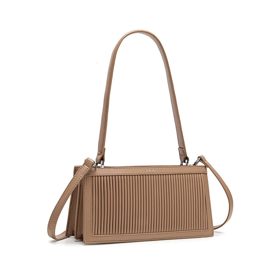 Abigail Clutch - Recycled Vegan Bag - Sand Pleated