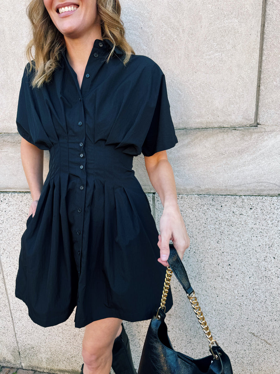 Pintuck Shirt Dress