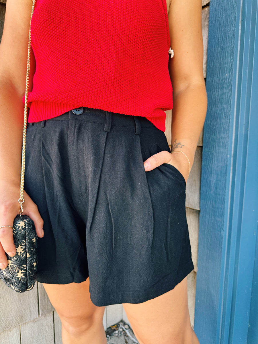 Pleated Bermuda Shorts