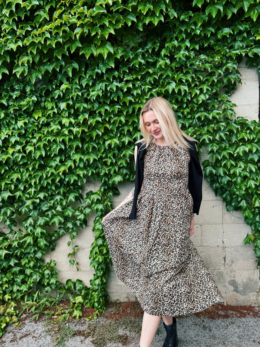 Maya Leopard Midi Dress