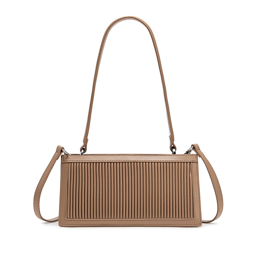 Abigail Clutch - Recycled Vegan Bag - Sand Pleated