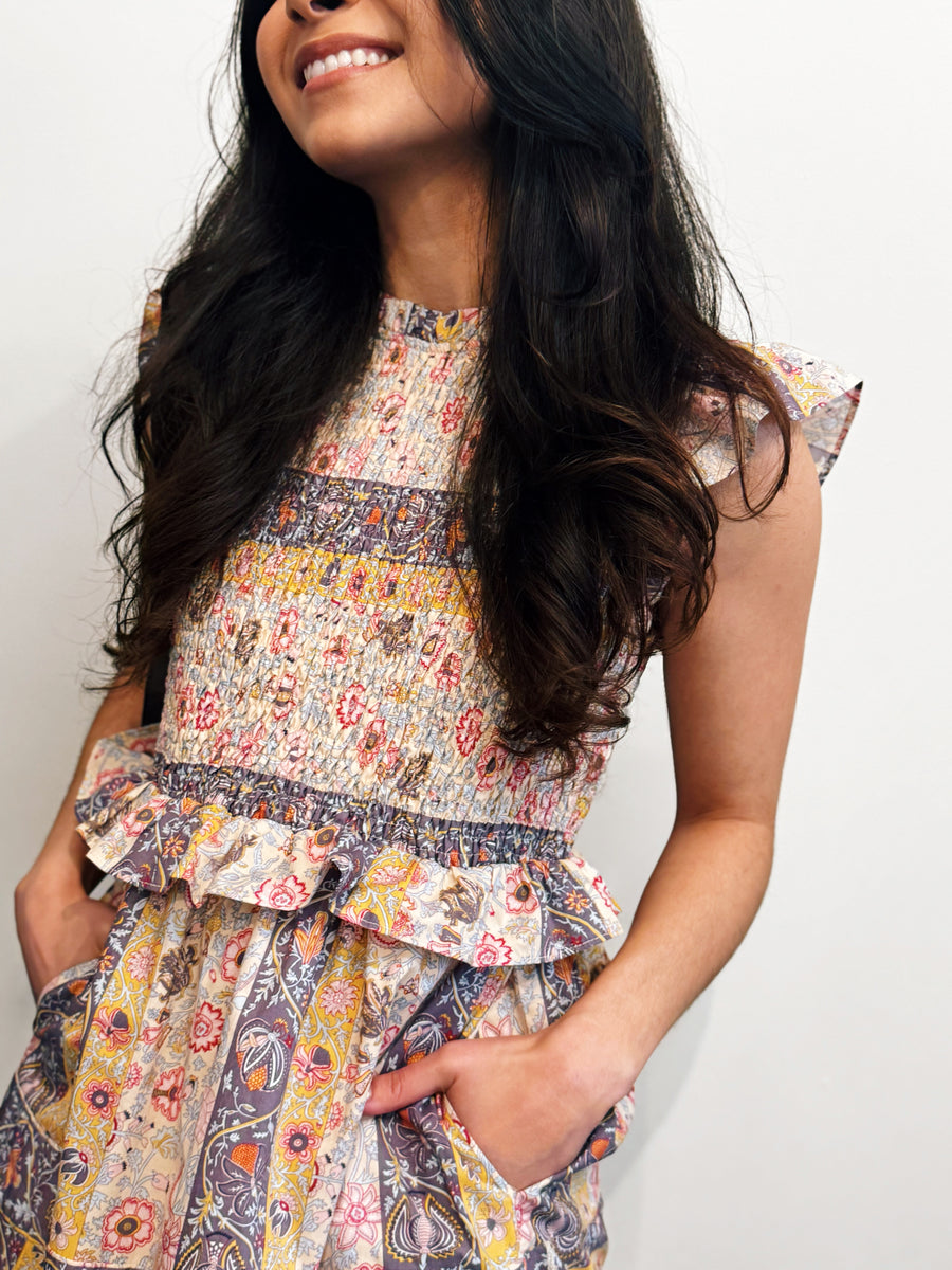 Paisley Smocked Mini Dress