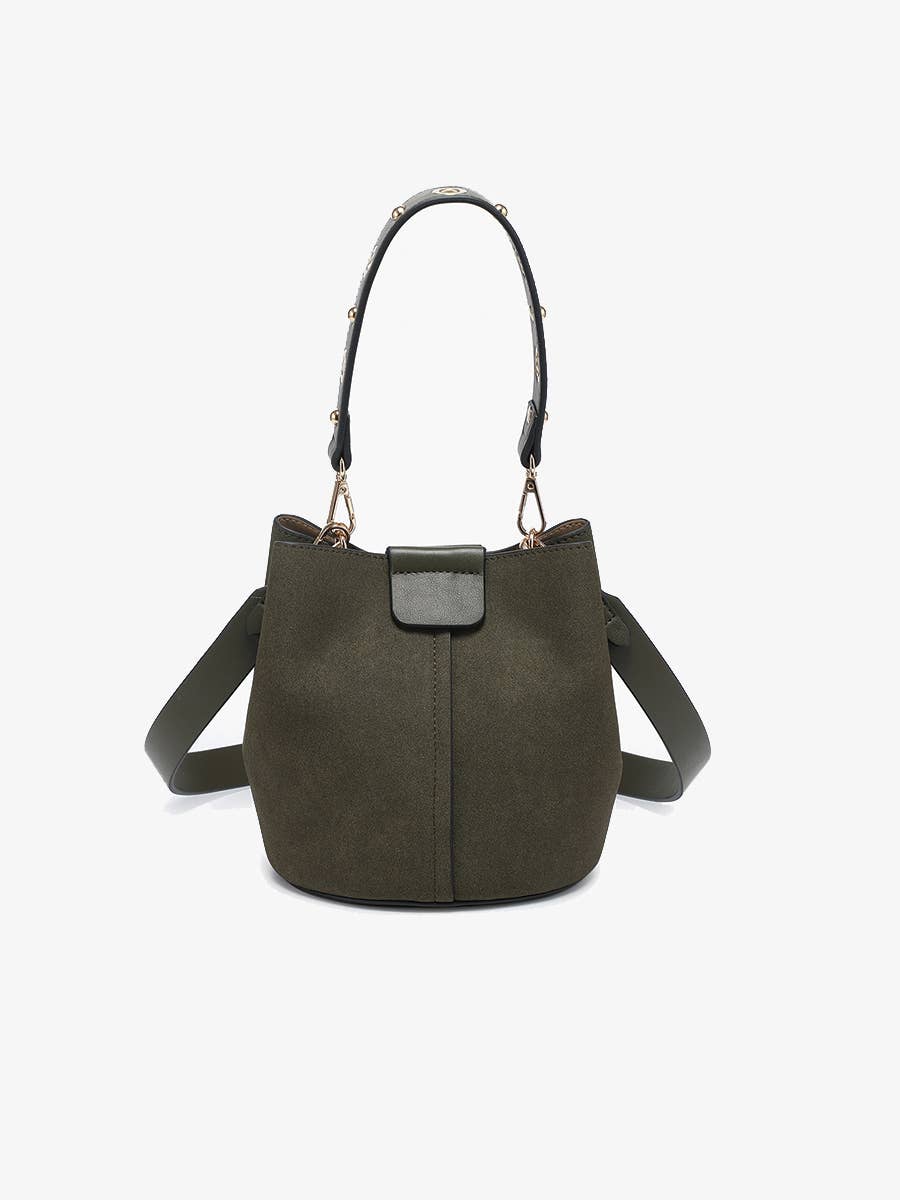 Farrah Suede Bucket Bag w/ Top Handle & Inner Bag