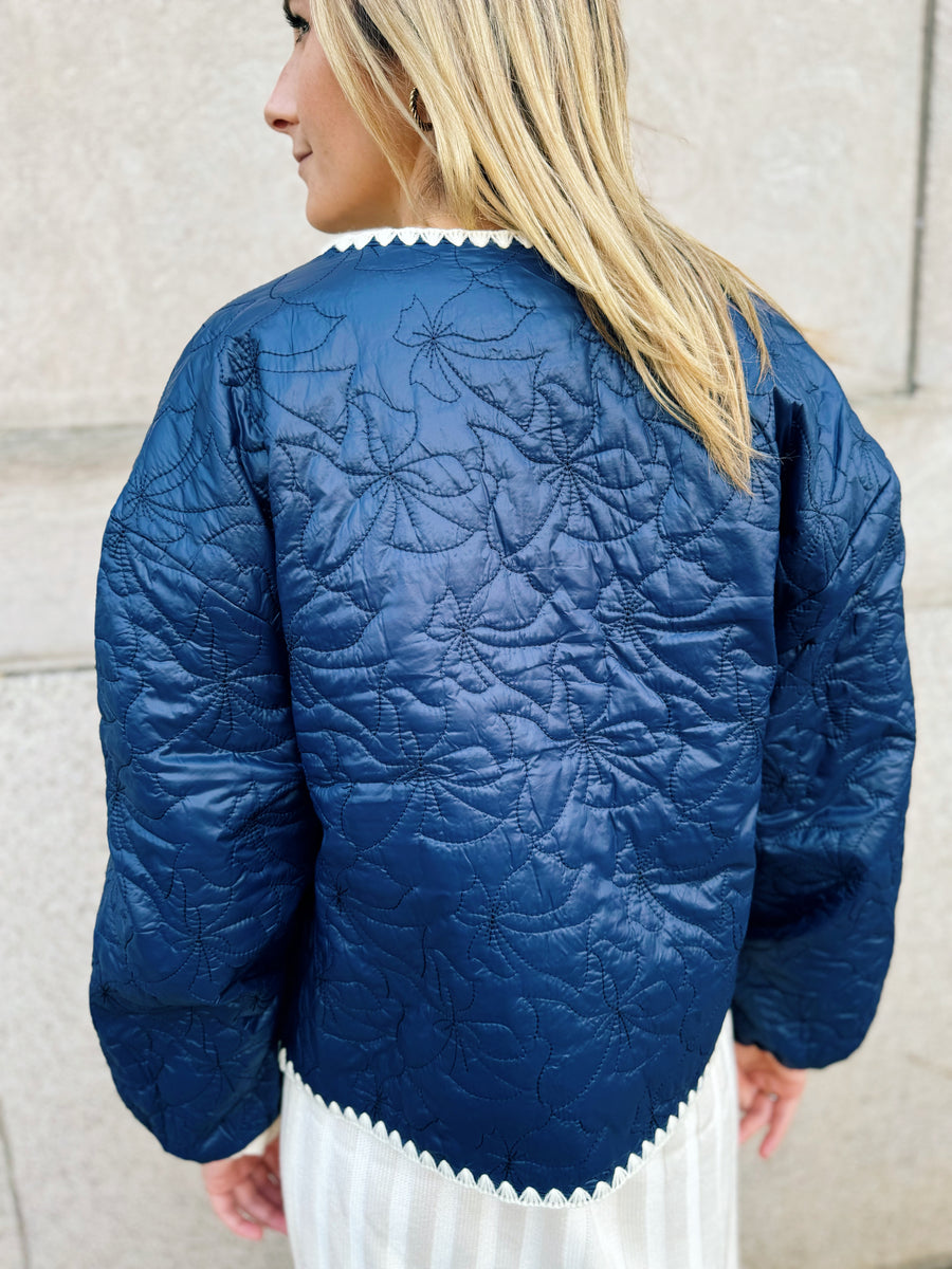 Amelia Bow Quilted Jacket