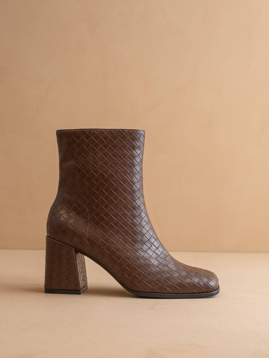 The Demi Coffee Block Heel Ankle Boot