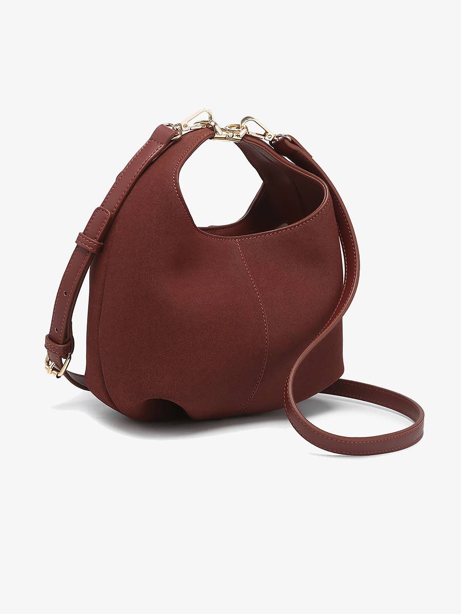 Elena Convertible Suede Crossbody Bag
