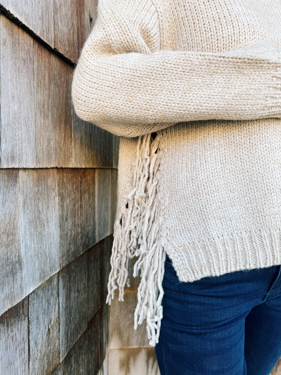 Fringe On The Side Sweater Top