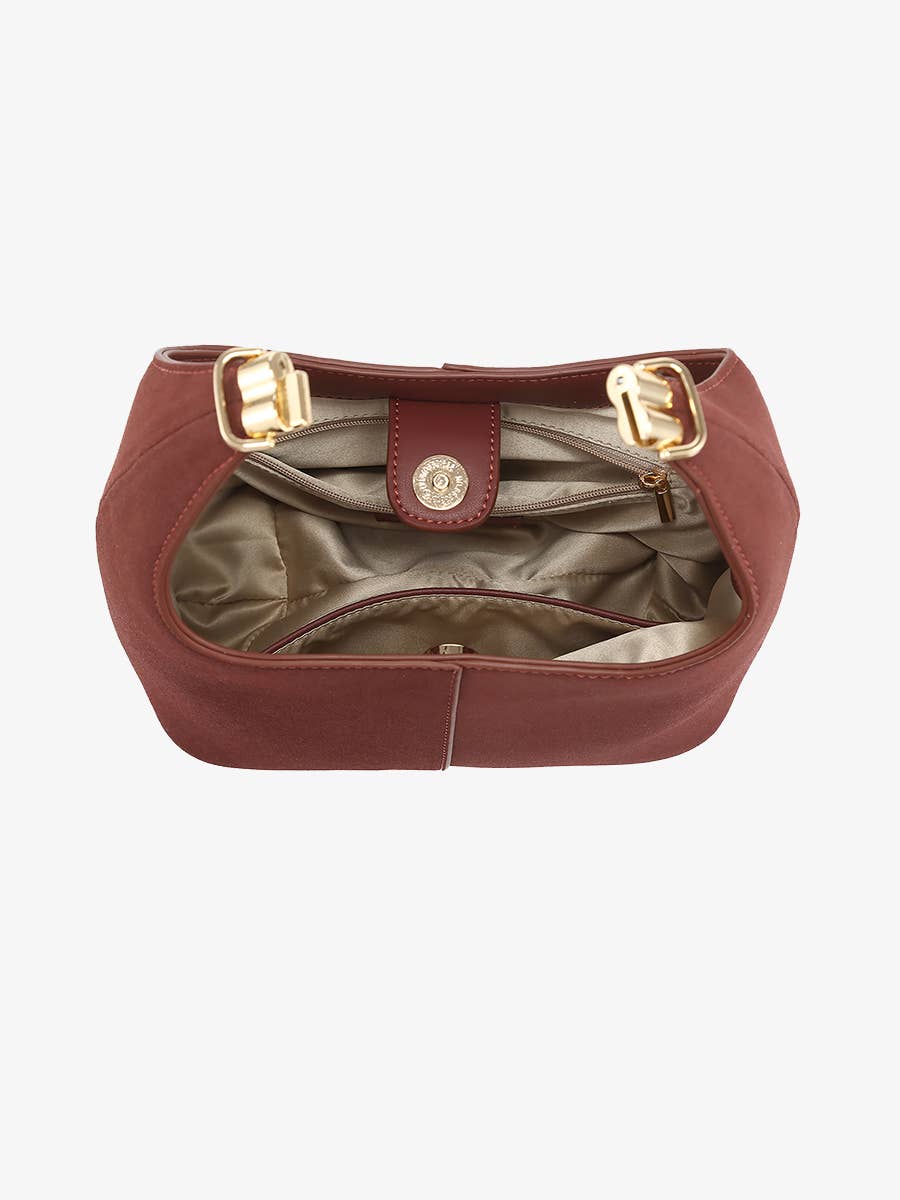 Elena Convertible Suede Crossbody Bag