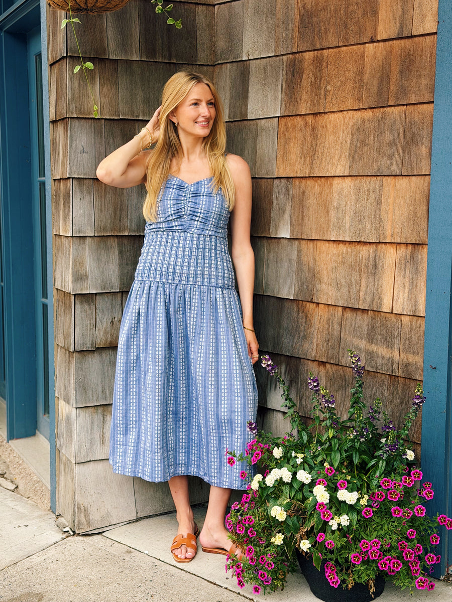 Yacht Club Midi Dress BLUE / S