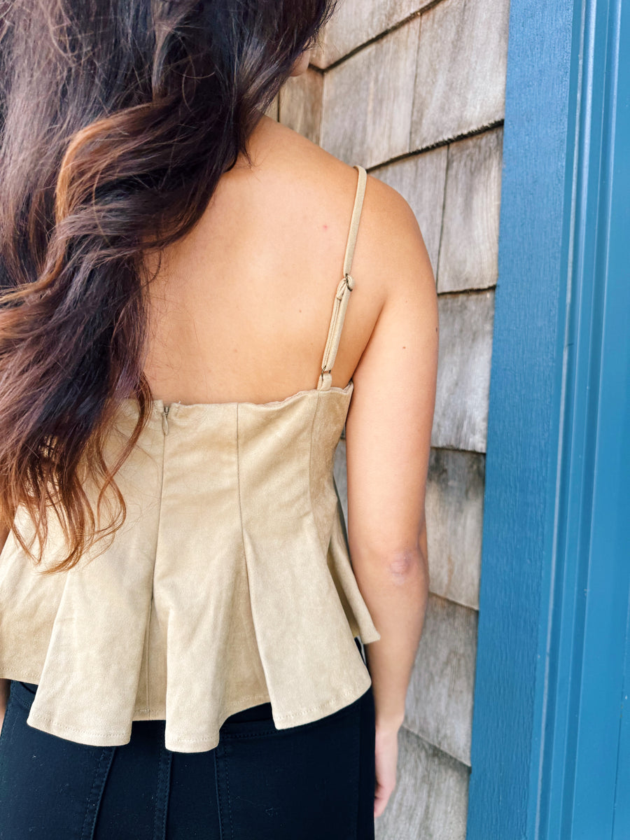 Suede Peplum Tank