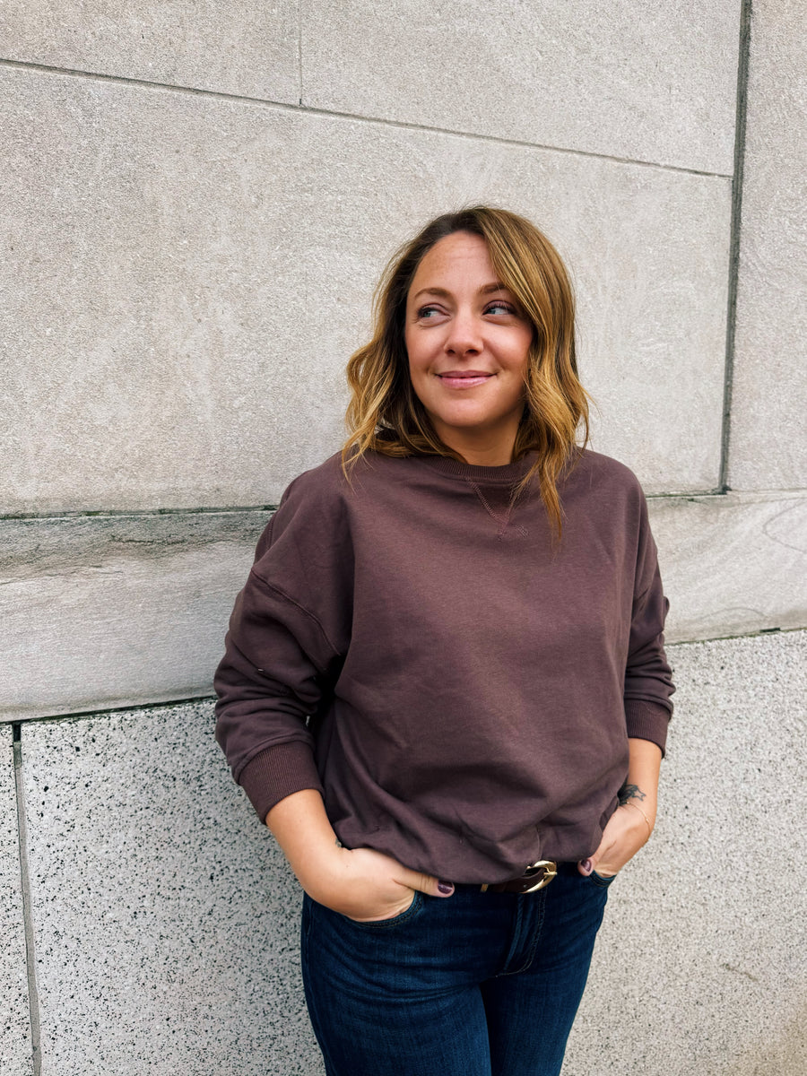 Bubble Hem French Terry Top