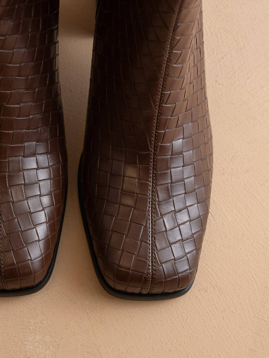 The Demi Coffee Block Heel Ankle Boot