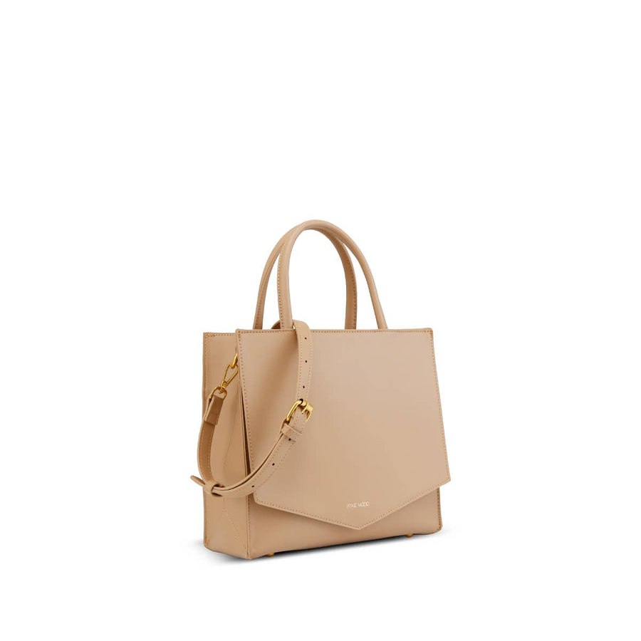 Caitlin Small Recycled Vegan Tote Bag: Sand