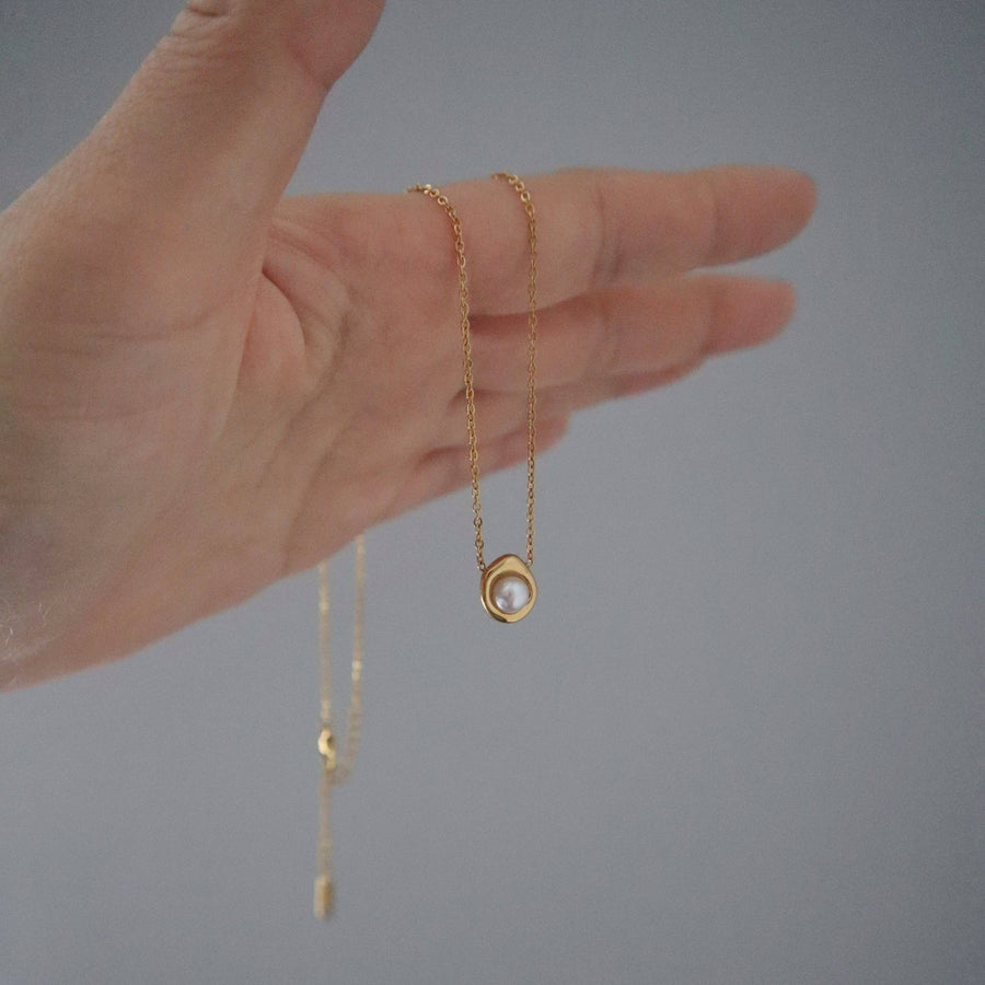 Margaret Pearl Necklace | Dainty Everyday Gold Necklace