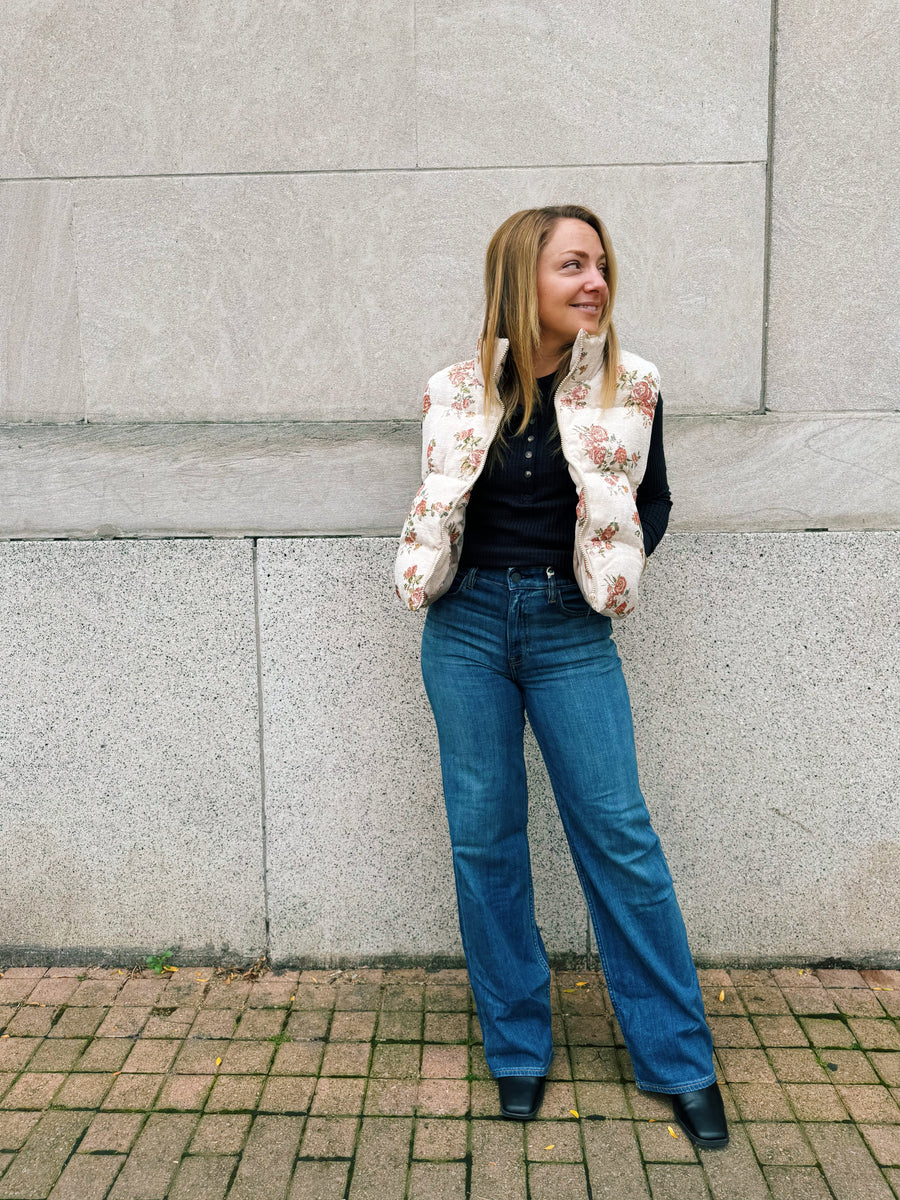 Floral Puffer Vest