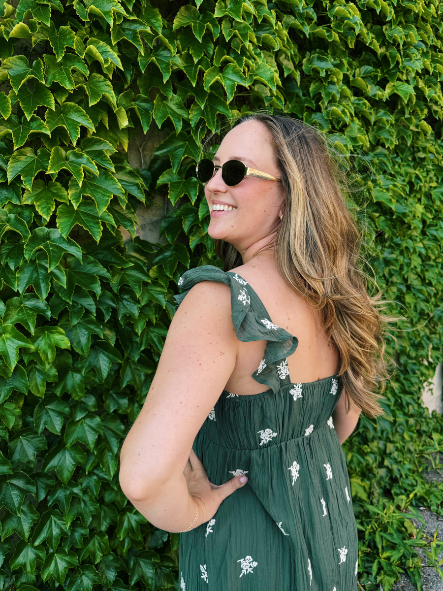 Floral Embroidered Midi Dress