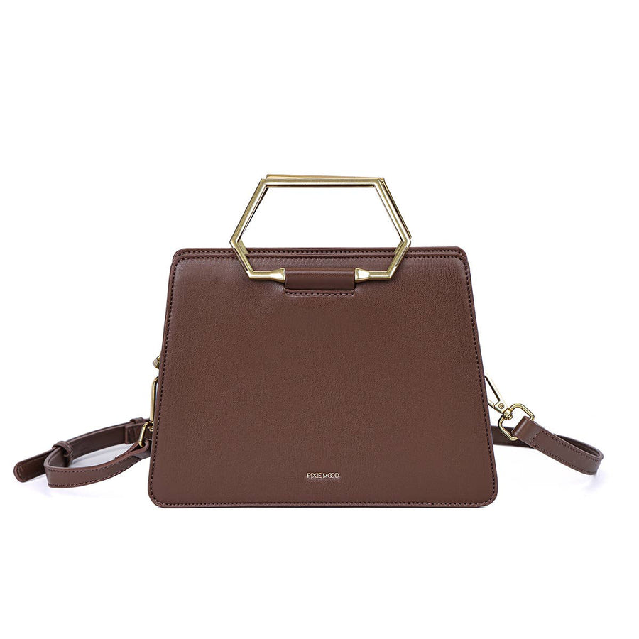 Geo Recycled Vegan Mini Tote: Espresso